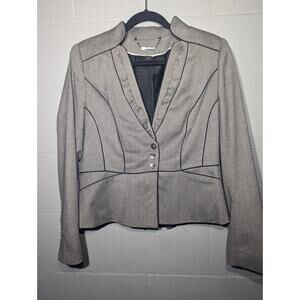 White House Black Market Womens Taupe Lapel Blazer Size‎ 12 business career